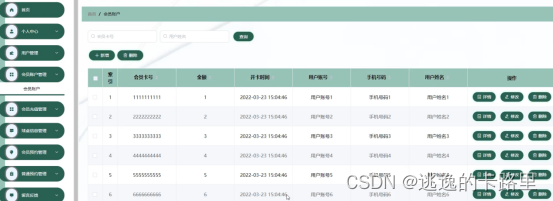 图5-8会员账号管理界面图