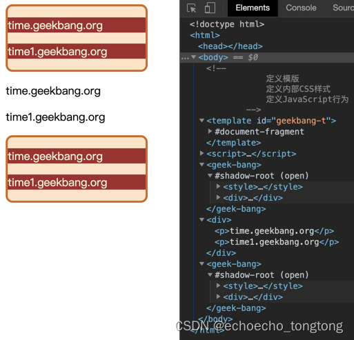 浏览器工作原理与实践--WebComponent：像搭积木一样构建Web应用