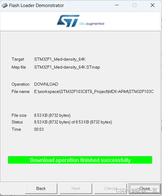 ST工具Flash Loader烧写STM32