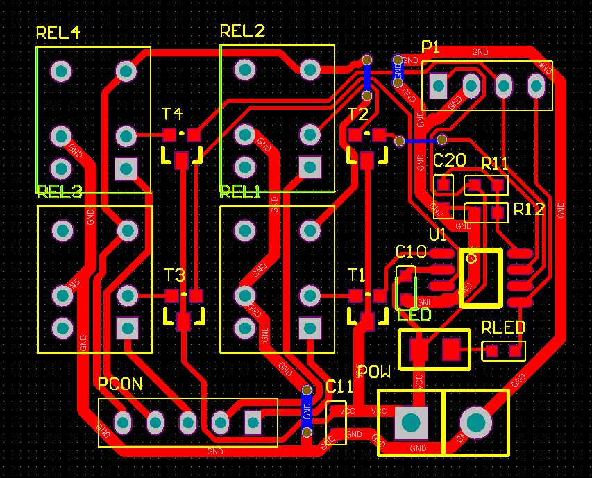 ▲ 图1.2.3 单面PCB版图