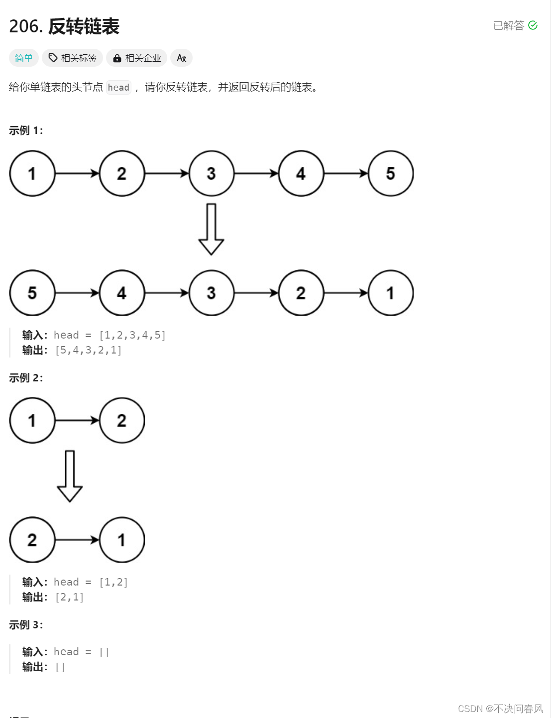 206. 反<span style='color:red;'>转</span><span style='color:red;'>链</span><span style='color:red;'>表</span>