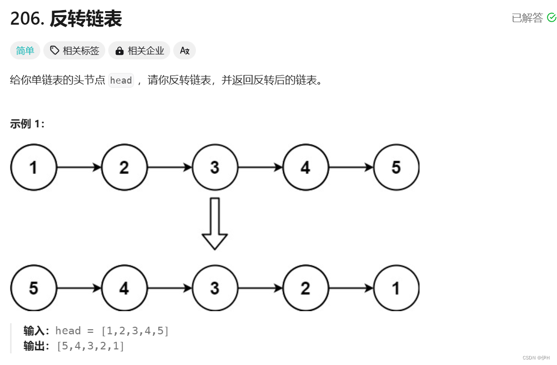 每日一练——反转链表