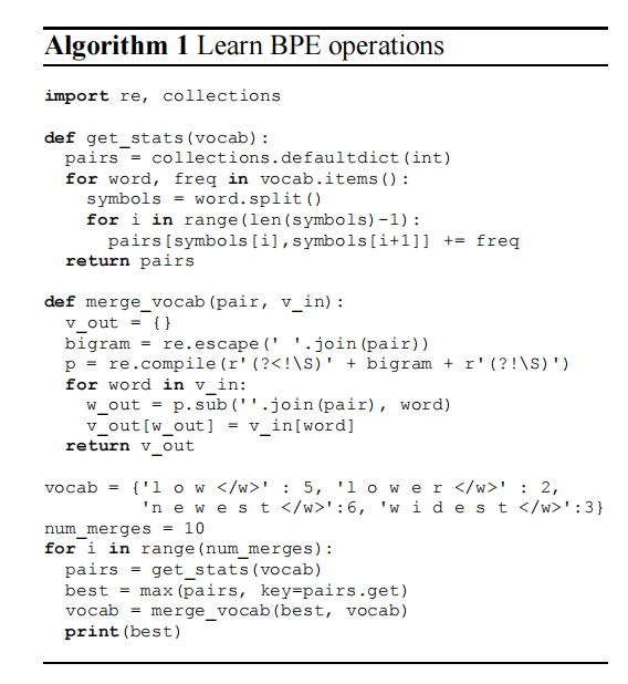[BPE]论文实现：Neural Machine Translation of Rare Words with Subword Units
