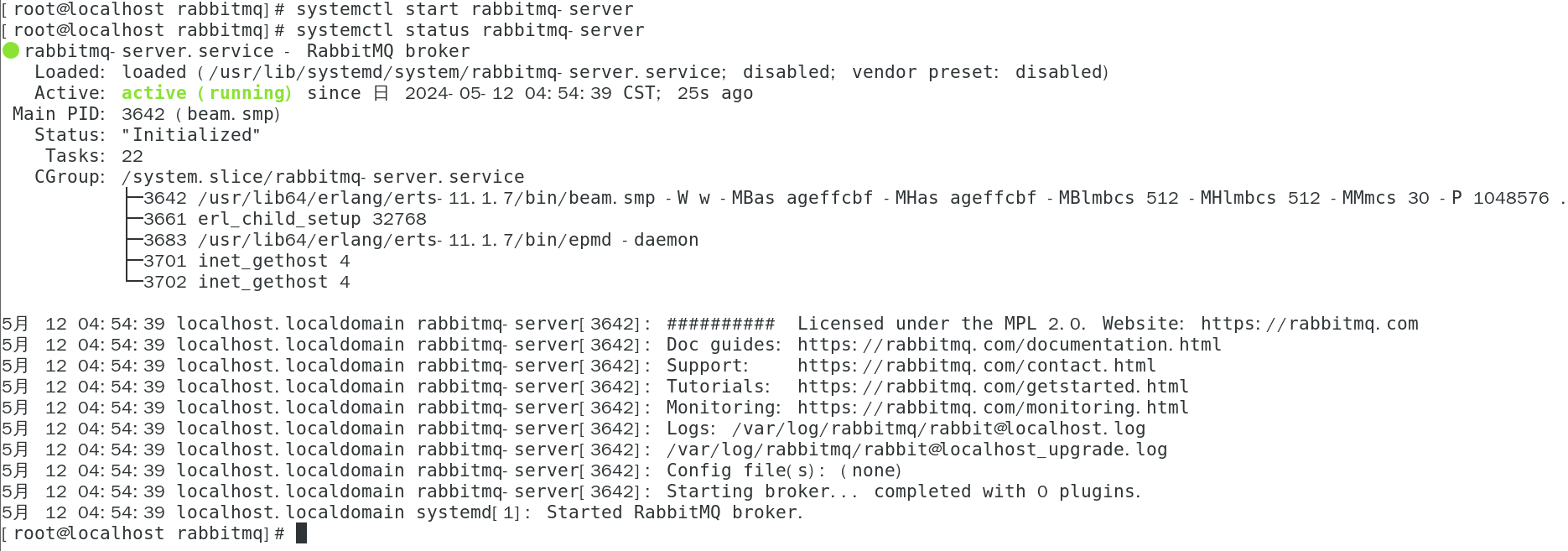 在Linux上安装并运行RabbitMQ