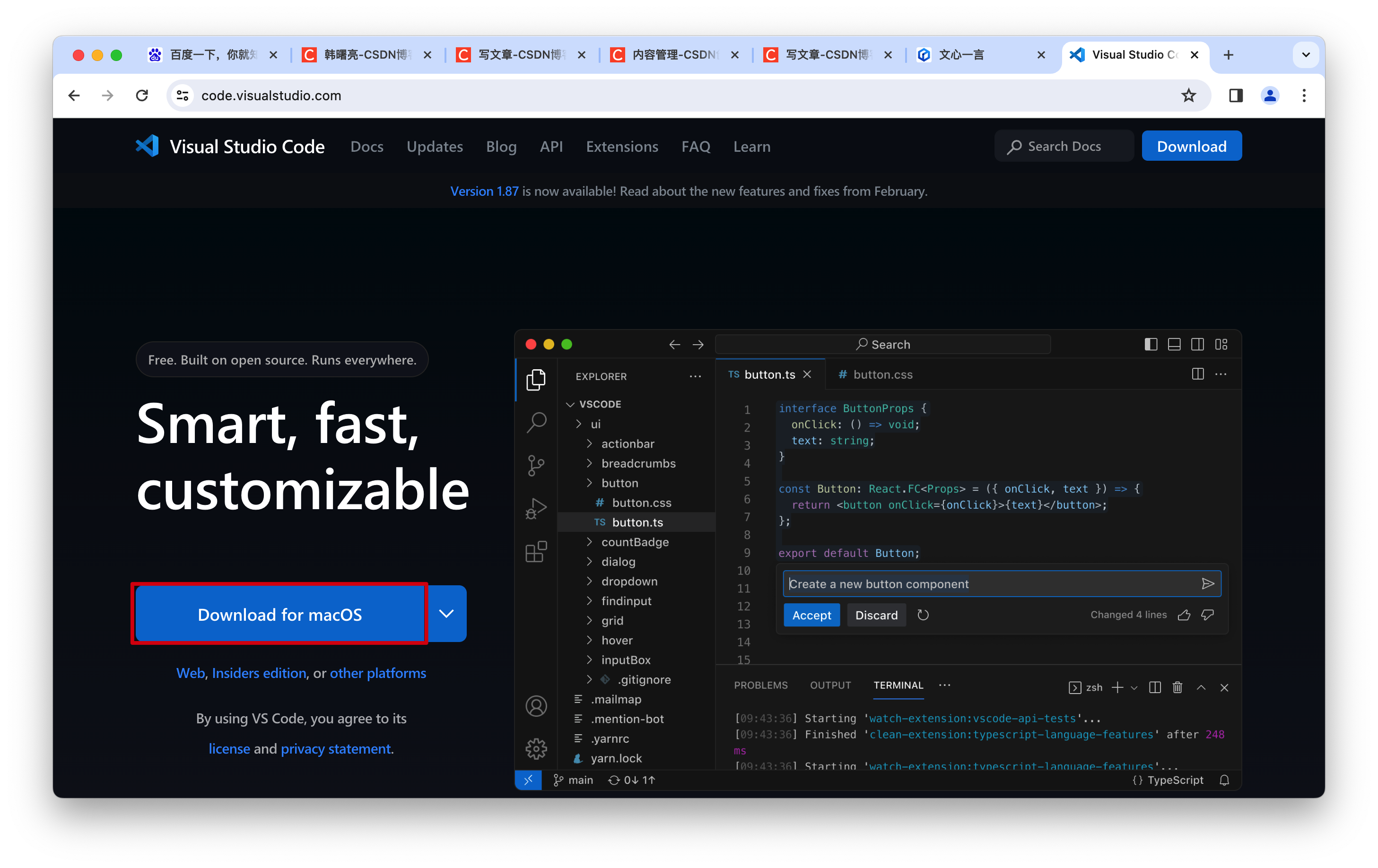 【<span style='color:red;'>开发</span><span style='color:red;'>环境</span>】Mac 安装 Visual Studio Code ( VSCode <span style='color:red;'>简介</span> | 下载 VSCode | 安装 VSCode | 安装中文<span style='color:red;'>语言</span>包 )