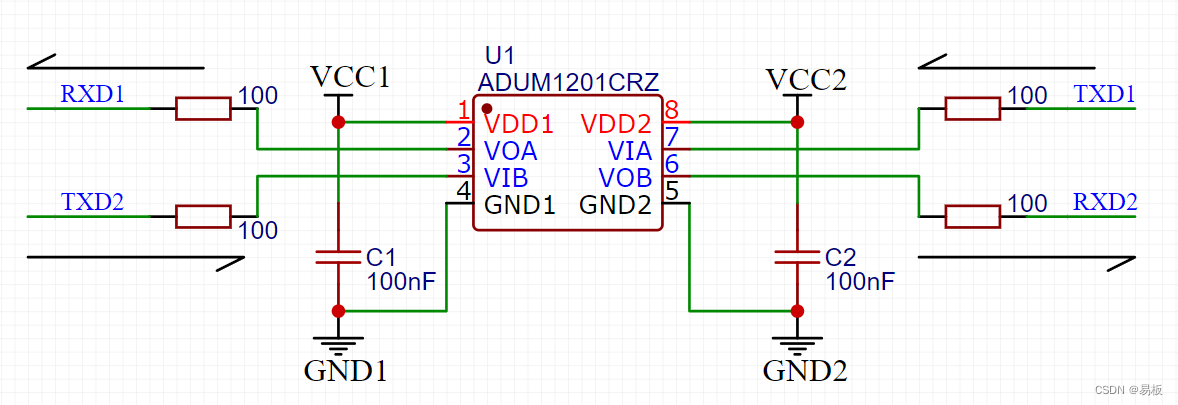 ADuM1201可使用π121U31间接替换π122U31直接替换