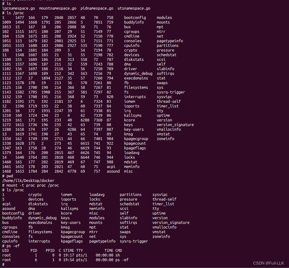 从零自制docker-4-【PID Namespace MOUNT Namespace】