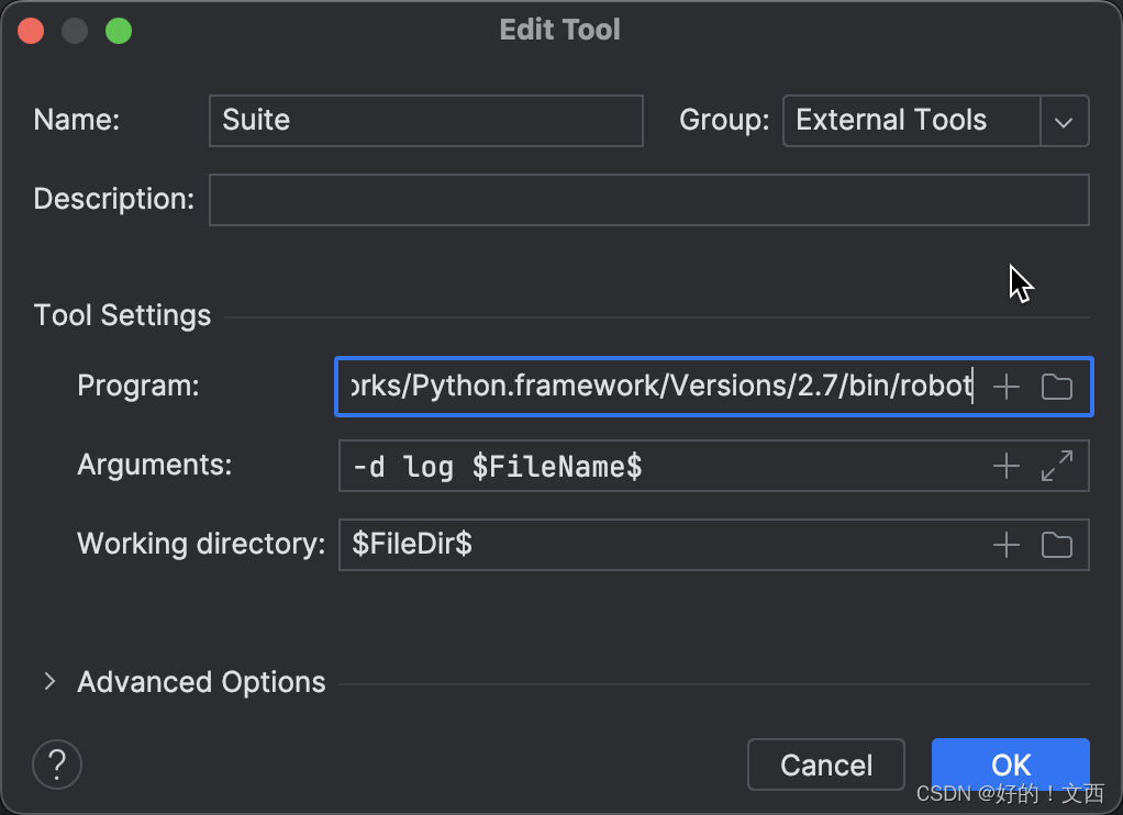 Mac robotframework+pycharm运行suite报错情况：ImportError: No module named request