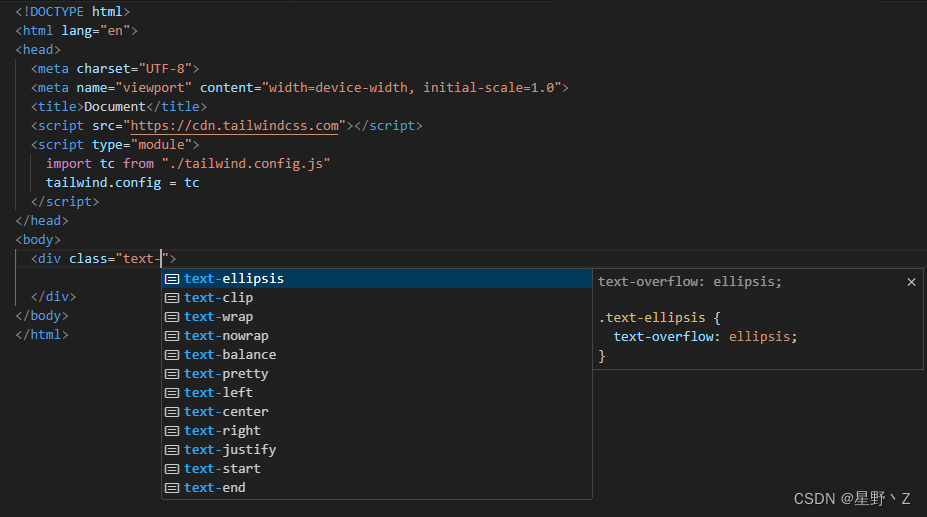 tailwindcss在使用cdn引入静态html的时候，vscode默认不会提示问题