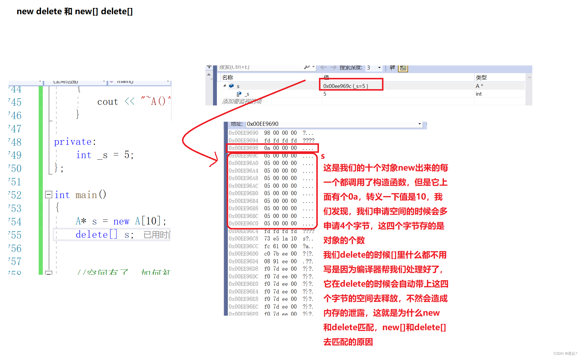 new delete用法它们与 malloc free 的区别