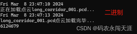 PCL不同格式点云读取速度(Binary和ASCII )