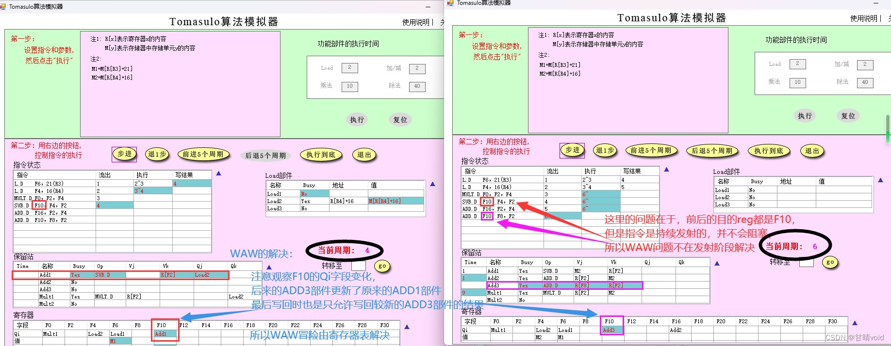 HNU-计算机体系结构-实验2-Tomasulo算法