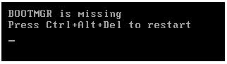 BOOTMGR is missing 问题