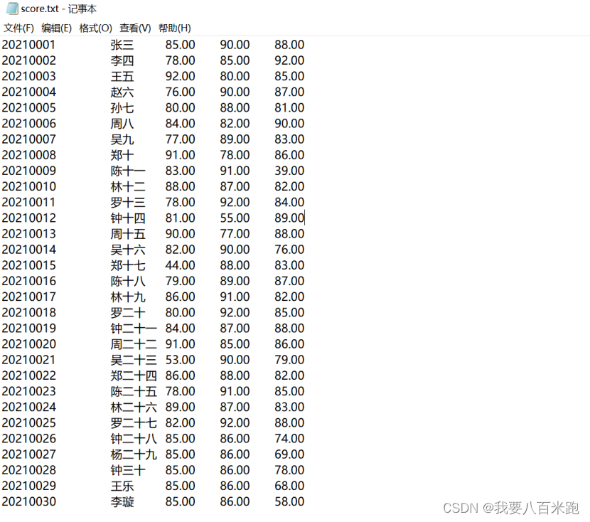 C语言学生成绩信息管理系统【结构体+文本】