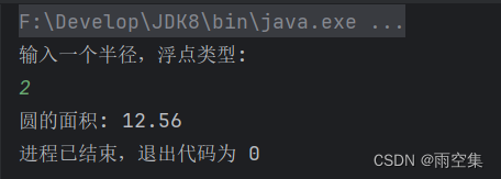 Java代码基础算法练习-圆的面积-2024.04.17