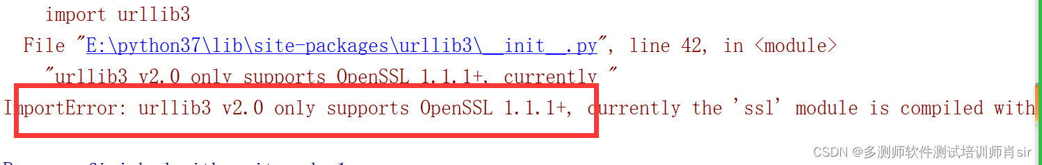 错误：ImportError: urllib3 v2.0 only supports OpenSSL 1.1.1+
