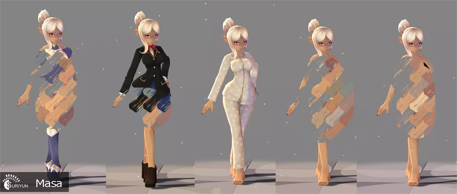 masa (卡通可爱动漫女孩人物角色动画模型)