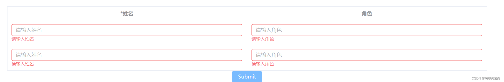 vue3+elementPlus table里添加输入框并提交校验