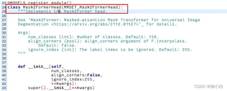 解决 mmseg/models/decode_heads/mask2former_head.py 中__init__（）关键字参数错误