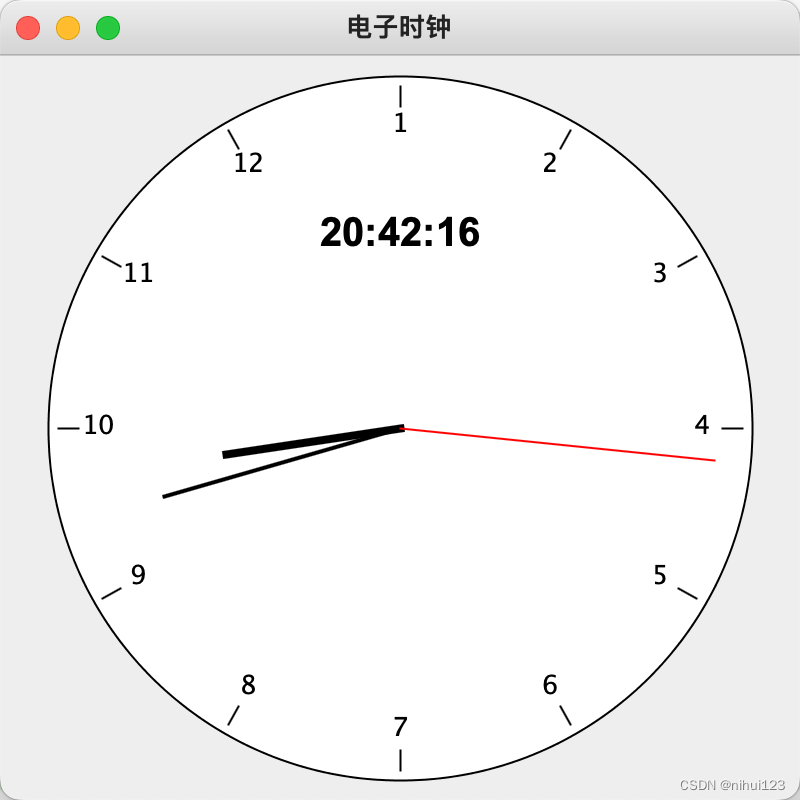 JavaSwing技术实现一个电子表程序