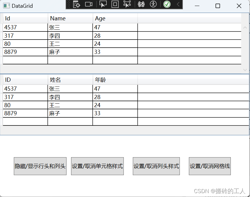 DataGrid基本信息