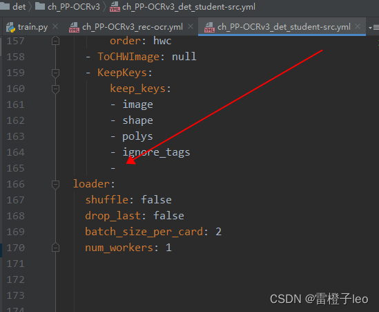 ppocr ERROR: When parsing line KeyError: None