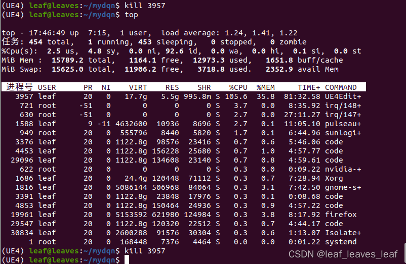 Ubuntu 某软件导致卡机如何 kill 掉进程