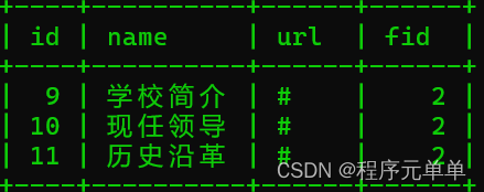 多级菜单Mysql数据库表设计与创建