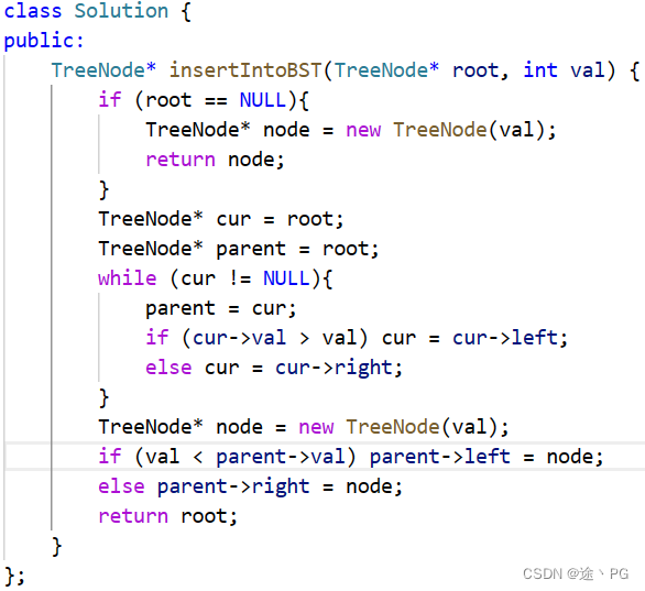 代码随想录day28（1）二叉树：二叉搜索树中的插入操作（leetcode701）