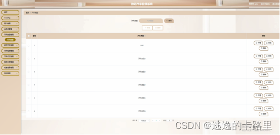 图5-9汽车类型管理界面图