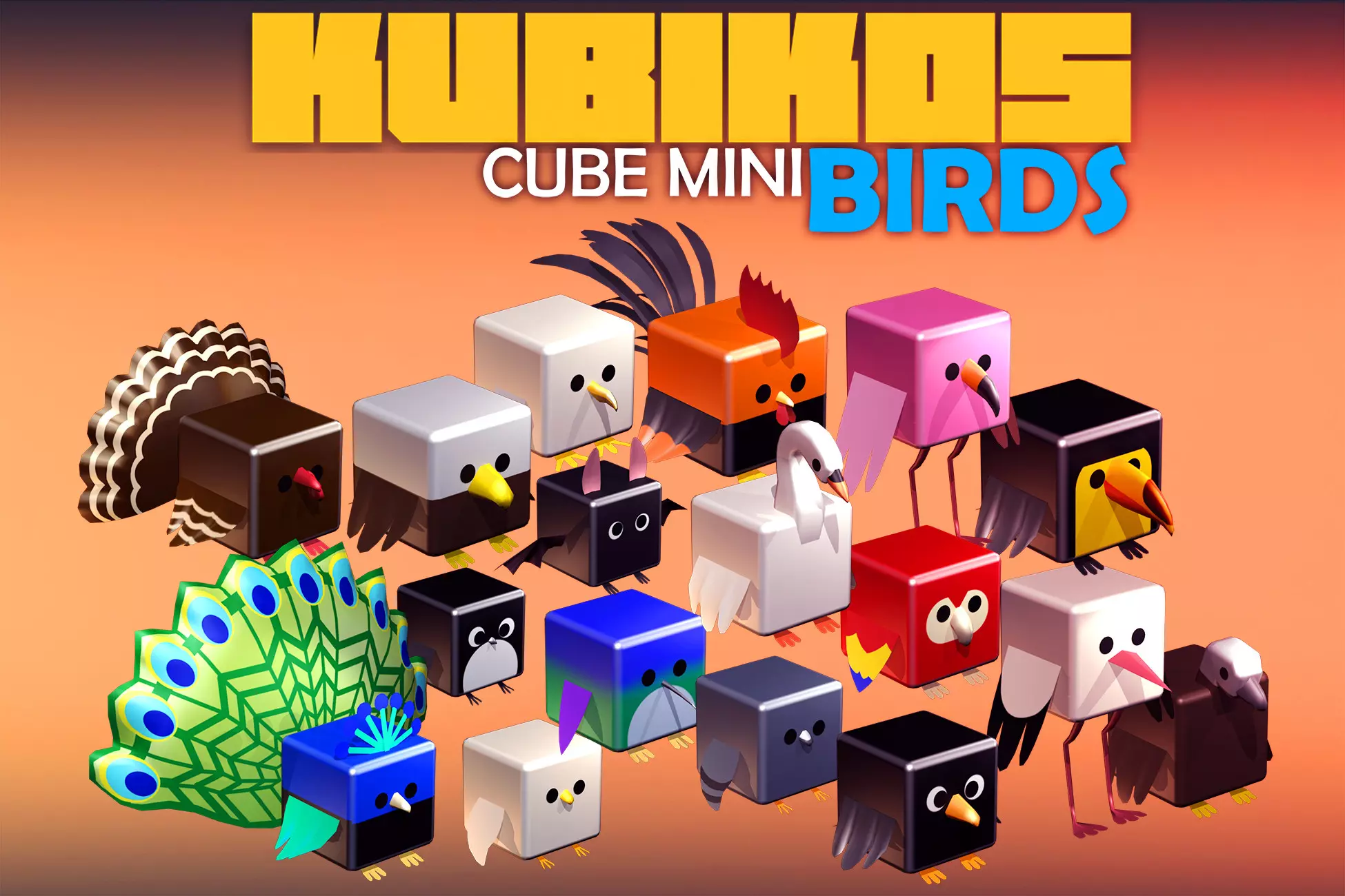 KUBIKOS - Animated Cube Mini BIRDS（卡通立方体鸟类）