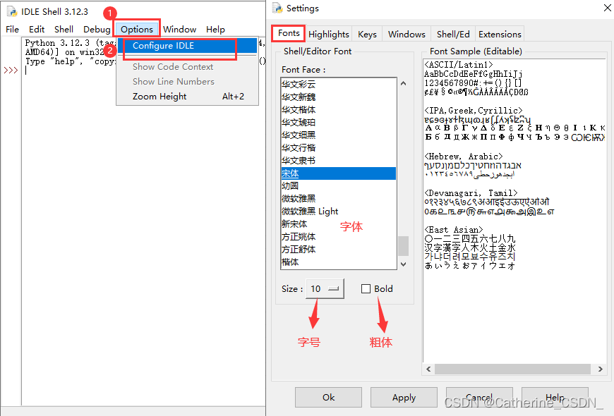 Python3 笔记：IDLE的几个基本设置