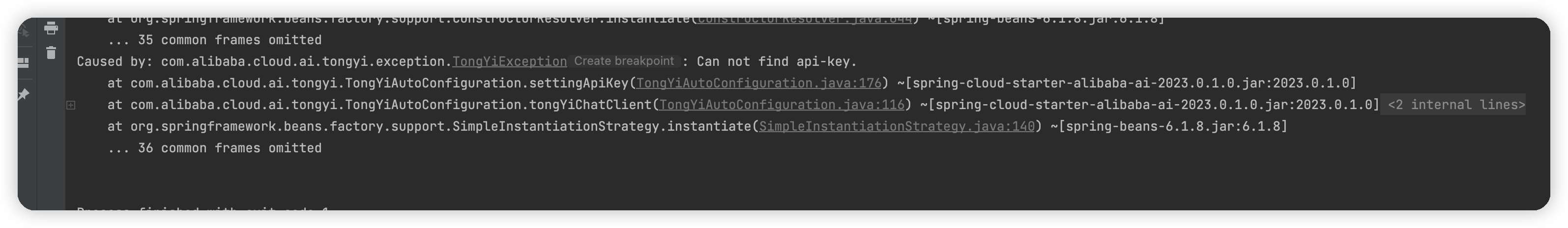 根据阿里文档编写【springAI+通义千问】出现的 “Can not find api-key” 异常