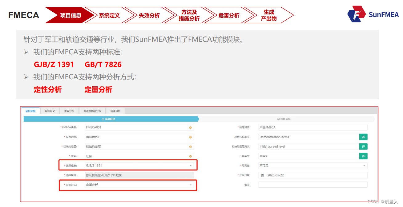 FMECA对于装备通用质量特性的作用分析——SunFMEA软件