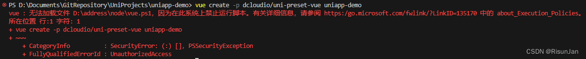 【VUE】无法加载<span style='color:red;'>文件</span> \node\vue.<span style='color:red;'>ps</span>1，因为在此<span style='color:red;'>系统</span>上禁止<span style='color:red;'>运行</span>脚本。<span style='color:red;'>问题</span><span style='color:red;'>解决</span>