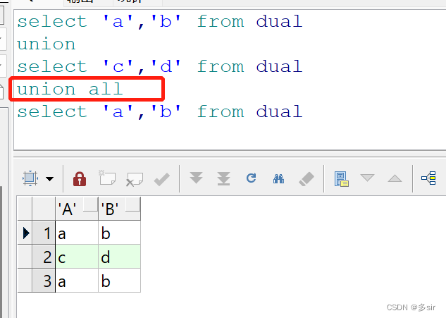 Oracle-并集、交集、差集（union、union all、intersect、minus）的使用方法_oracle 交集-CSDN博客