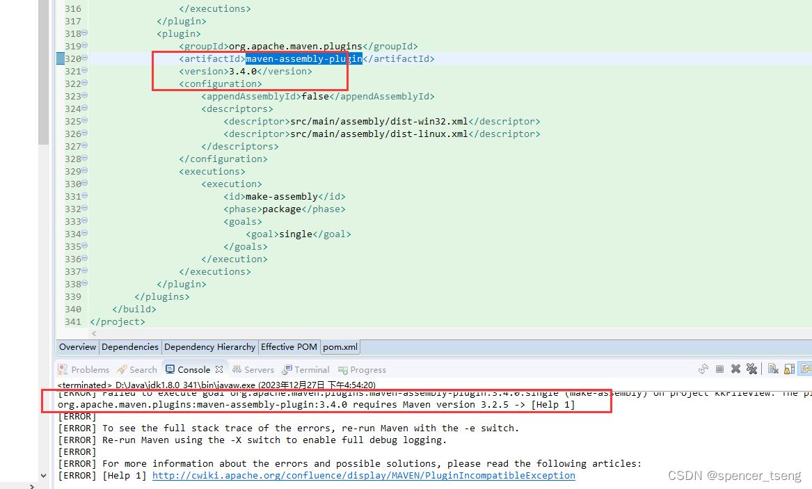 The plugin org.apache.maven.pluginsmavenassemblyplugin3.4.2