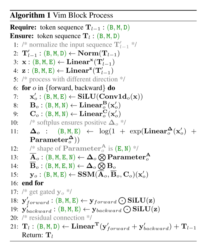 ViM block 的计算过程