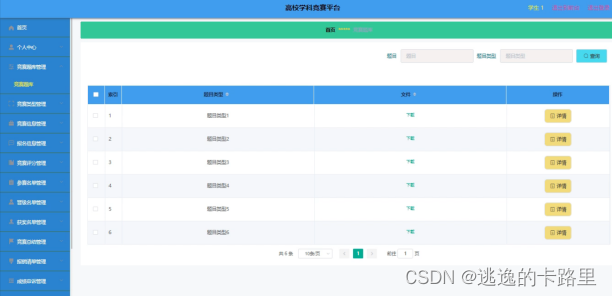 图5.1 竞赛题库信息管理界面