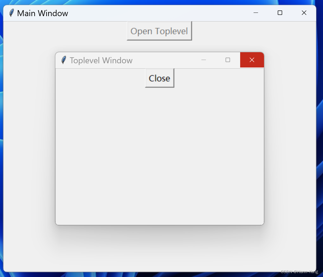 Python tkinter 初探Toplevel控件搭建父子窗口