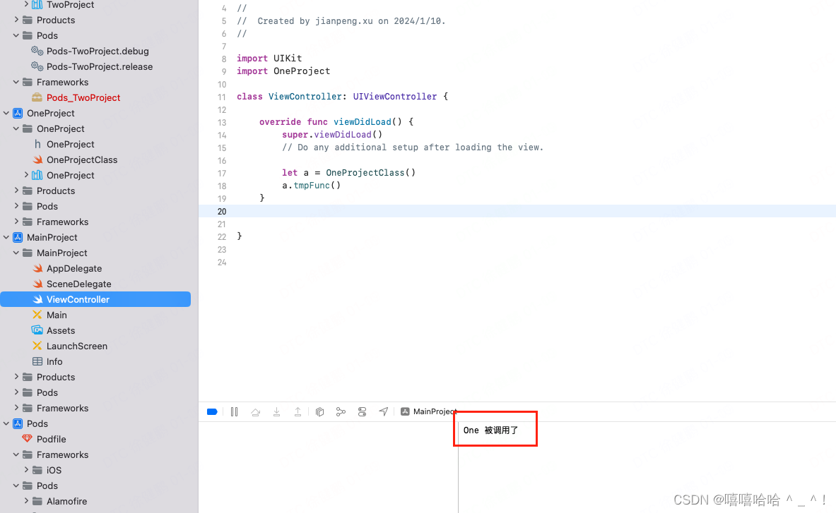 Xcode15一个xcworkspace管理多个xcodeproj从零开始，一个主程序，多个子程序，一个主程序引用多个静态库