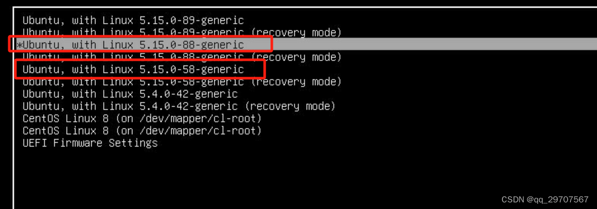 ubuntu修改系统默认启动的内核