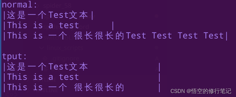 一个古老的终端显示控制命令-tput命令|帮你解决中英文混合时终端列对齐输出问题