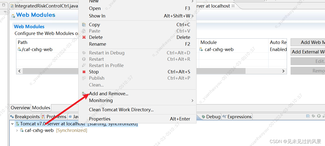 could not publish server configuration for tomcat at localhost