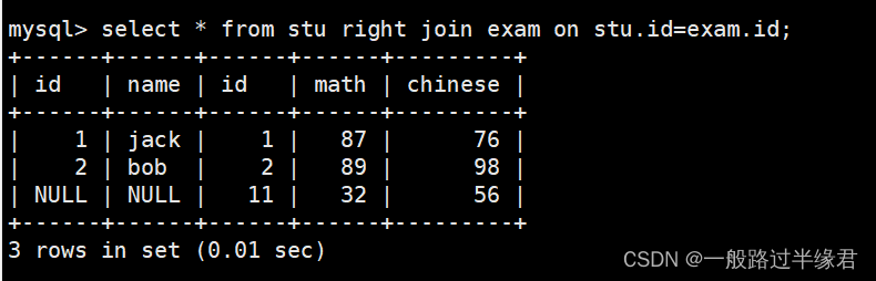 MySQL的内连接和外连接