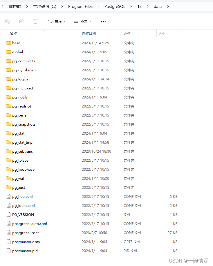 PostgreSQL 配置文件、数据储存目录