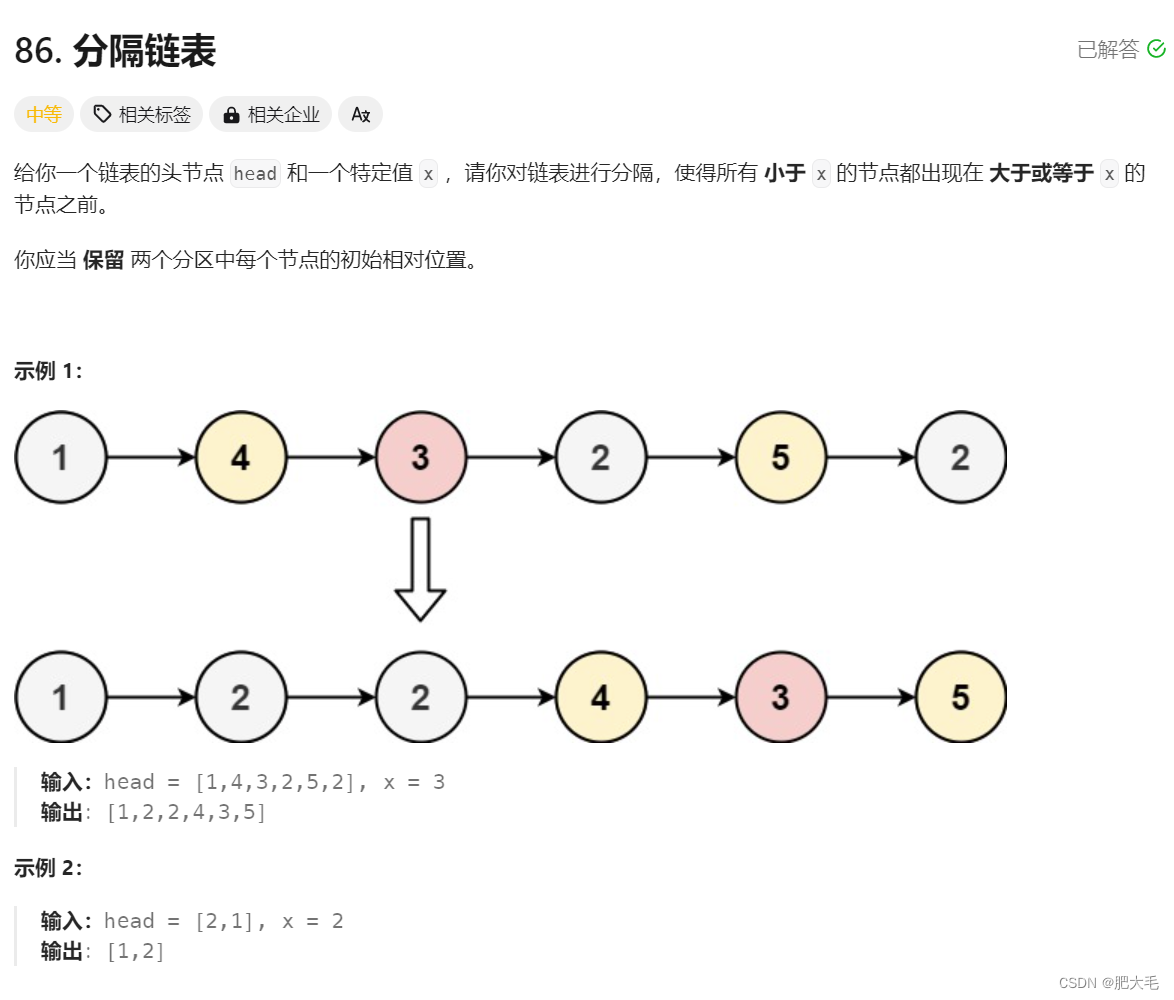 LeetCode刷题---分隔链表