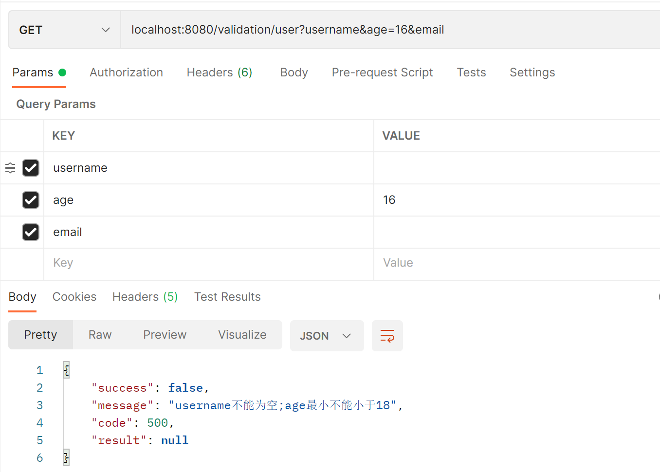 初探Springboot 参数校验