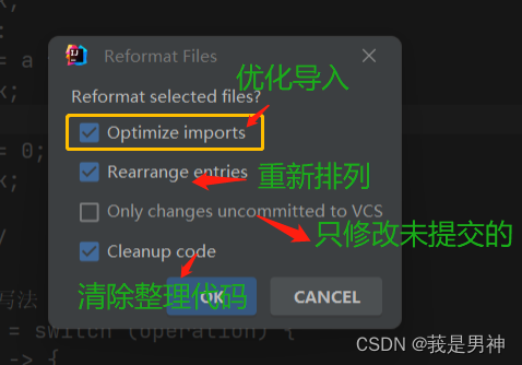 代码批量格式化选项