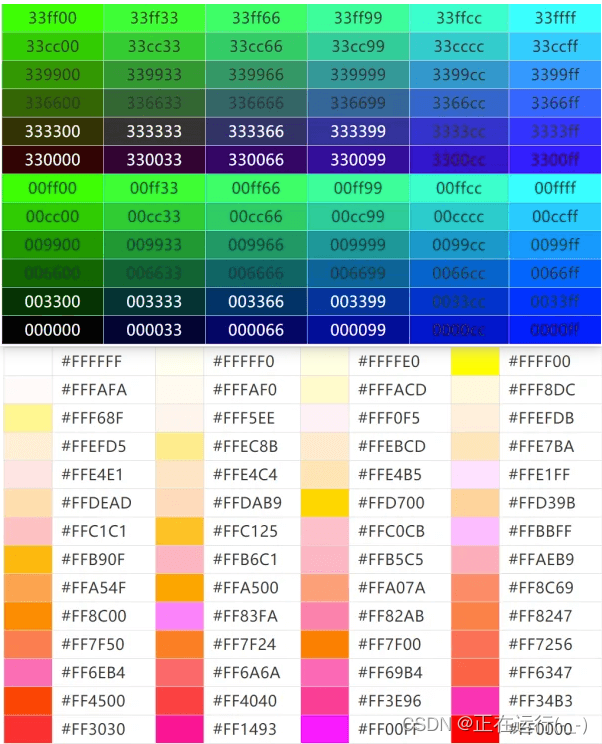 颜色代码对照表_颜色代码表-CSDN博客